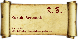 Kakuk Benedek névjegykártya