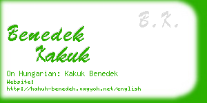 benedek kakuk business card